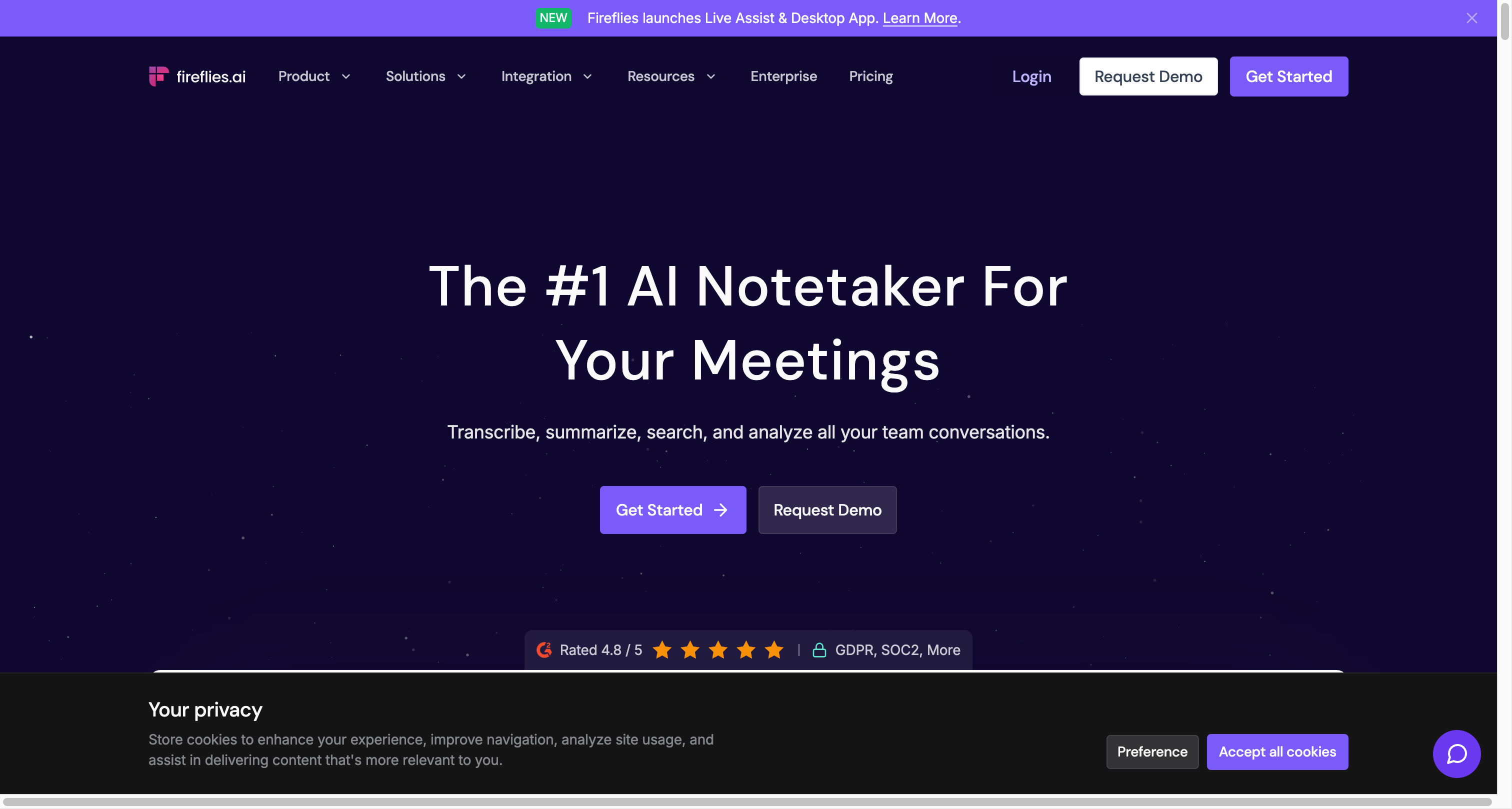 Fireflies.ai 회의록 앱 스크린샷